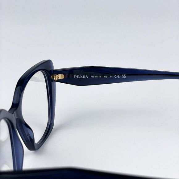 Prada PR18WVā08Q1O1 Eyeglasses Dark Blue Crystal Cat Eye Women - Picture 12 of 13